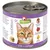 Lata de paté GranataPet DeliCatessen para gatos, sabor pato y ave. Texto visible: 'Ohne Getreide', 'Granatapfelkerne', 'Lachsöl'. Imagen de un gato en la etiqueta.