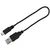 Svart USB-kabel med standard USB-kontakt och Micro-USB-kontakt, lämplig för dataöverföring eller laddning.