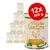 Zestaw 12 puszek Menu Gustico Chicken Grain-Free, każda 400 g. Widoczne napisy: Human-Grade Quality, składniki: kurczak, warzywa. Opakowanie bez zbóż.