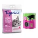 Kombi-Paket: Tigerino Premium Katzenstreu + Cosma Snackies - 12 kg Babypuderduft + Maxi Mix 5 Sorten (150 g)