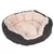 Panier rond pour animal, extérieur en tissu côtelé gris foncé, intérieur rembourré beige clair aspect peluche. Aucun logo ou texte visible. Panier rond pour animal, extérieur en tissu côtelé gris foncé, intérieur rembourré beige clair aspect peluche. Aucun logo ou texte visible.
