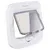 PetSafe cat flap with white frame and transparent swing door, suitable for doors or walls.