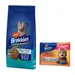 Croquettes Brekkies 15 kg pour chat + sachets Daily Delice 8 x 85 g offerts ! - Poisson (15 kg) + poulet et dinde (8 x 85g )