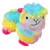 Plush toy shaped like a colourful llama in yellow, blue, pink and green. Suitable for pets to play with.