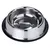 Stainless steel feeding bowl with a black non-slip rubber base, shown empty and ready for use.