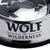 Edelstahl-Napf mit schwarzem Schriftzug 'Wolf of Wilderness'.