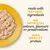 Tekst na engleskom: made with natural ingredients, no artificial colours, flavours or preservatives, high quality protein.