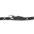 Black dog collar with braided design and metal ring, close-up of the fastening area.