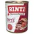 RINTI Kennerfleisch s kachnou, bez obilovin. RINTI od roku 1983 Original. Zobrazení kousků masa a ingrediencí.