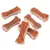 Six os à mâcher avec base blanche et enrobage orange, adaptés comme snack ou récompense pour animaux de compagnie.