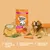 Barking Heads Big Foot chicken food with brown rice and peas, showing benefits: supports immunity and vitality, freshly prepared ingredients, approved by vets and pets.