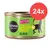Confezione da 24 lattine Cosma Pure Love Kitten Chicken Breast in Jelly, petto di pollo in gelatina per gattini, testo visibile sull'etichetta verde. Confezione da 24 lattine Cosma Pure Love Kitten Chicken Breast in Jelly, petto di pollo in gelatina per gattini, testo visibile sull'etichetta verde.