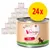 24x Feringa Kitten Pute 200 g dåser kattemad, synlig tekst: mit Kürbis & Katzenminze. Stor gul cirkel med rød tekst '24x'.