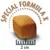 Ruokapala, jossa teksti 'Special Formula X', koko 2 cm, esitetty mittakaavan kanssa.