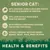 Senior cat food: 50% chicken, 30% less fat to help maintain healthy weight, freshly prepared chicken for taste, hypoallergenic with no wheat, dairy, soya, beef or pork.