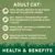 Adult cat food benefits: 100% animal protein, 80% freshly prepared meat and fish, grain free for sensitive tummies, enriched with taurine for vision and heart health.