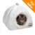 Tenda bianca in tessuto per gatti con bordo peloso, decorazione a corona e gatto all'interno. Angolo arancione in alto a destra con testo: Top Seller.