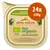 almo nature bio organic Maintenance, con pollo e verdure, confezione 24x100g, certificato FR-BIO-10 EU Agriculture, testo in inglese: Owned by the Animals