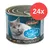 Leonardo Cat Food, Reich an Seefisch, 200 g, MADE IN GERMANY, opakowanie zbiorcze 24x. Na etykiecie zdjęcie kota i ryby.