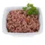 Bowl filled with minced wet pet food containing visible meat and vegetable pieces, garnished with a sprig of parsley.