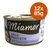 Miamor Feine Pastete mit Geflügelherzen, 12x85g. Blik met afbeelding van een witte kat en tekst in het Duits op het etiket.