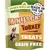 MiniJacks turkey hypo-allergenic treats, grain free, made in the UK. Packaging shows two dogs and highlights naturally healthy features.