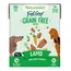 Grain free lamb recipe with root vegetables, only natural ingredients, gentle digestion, 390g. Adult dog complete wet food. British made.