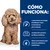 Text în limba spaniolă: Cómo funciona. La innovadora tecnología ActivBiome+ nutre el microbioma de tu mascota. Combinación exclusiva de fibras prebióticas. Nutre el microbioma para producir postbióticos beneficiosos.