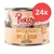 Purizon Chicken Fillet with Wild Boar per gatti adulti, 45% chicken fillet, confezione da 24x200g. Testo in inglese sull'etichetta.