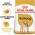 Royal Canin Adult Bulldog hondenvoer, specifiek afgestemde brokken, vermindert de geur van de ontlasting. Afbeelding van een bulldog en zak met merknaam en productinformatie.