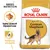 Royal Canin ADULT German Shepherd kutyatáp csomagolás, testre szabott tápszemcse, hatékony emésztés feliratokkal, német juhászkutya képpel.
