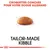 Texte : Croquettes conçues pour votre dogue allemand. Image d’une croquette. Texte en anglais : Tailor-made kibble.