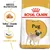 Συσκευασία ROYAL CANIN ADULT Pug με εικόνα σκύλου, κροκέτα, αγγλικά κείμενα: Breed Nutrition, Tailor-made Kibble, Healthy skin.