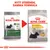Royal Canin Dermacomfort Mini hundfoder, bild på gammal och ny förpackning. Text: Nytt utseende, samma formula. 91 % nöjda hundägare synligt på nya påsen.