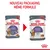 Nouveau packaging, même formule. Deux sachets Royal Canin Appetite Control 85 g pour chat, ancien et nouveau design, texte visible : over 90 % owners satisfied in 4 weeks.