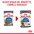 Confronto tra vecchio e nuovo design della confezione Royal Canin Light Weight Care 85 g per gatti. Testo in alto: 'Nuovo design del prodotto, formula invariata'.