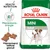 Balení krmiva ROYAL CANIN MINI Adult, text Health Nutrition, Přizpůsobená energie, Přizpůsobená velikost granulí, obrázek malého psa a tvaru granulí.