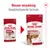 Royal Canin Medium Adult hondenvoer 140g, oude en nieuwe verpakking naast elkaar. Tekst: Nieuwe verpakking, geoptimaliseerde formule.