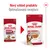 Porovnání starého a nového obalu Royal Canin Medium Ageing 140 g, text: Nový vzhled produktu, Optimalizovaná receptura. Oba obaly s obrázkem psa a nápisy medium ageing.
