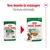Novo desenho da embalagem Royal Canin Mini Adult 85 g, fórmula otimizada. Imagem mostra a embalagem antiga à esquerda e a nova à direita, ambas para cães de porte pequeno.