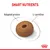 Kibble piece with highlighted features: adapted protein and L-carnitine, under the heading 'Smart Nutrients'.