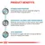 PRODUCT BENEFITS: HYDROLYSED PROTEIN, MODERATE CALORIE AND PHOSPHORUS, SKIN BARRIER. Includes descriptions of each benefit as shown in the image.