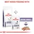 Mixed feeding recommendation showing Royal Canin Mature Consult dry food and wet loaf food, with text 'Best mixed feeding with' and 'Mature Consult Loaf'.