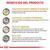 Beneficios del producto: disolución de fosfato inorgánico (estruvita), contenido calórico moderado, dilución urinaria y baja SSR. Textos explicativos incluidos en la imagen.