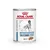Boîte Royal Canin Veterinary Sensitivity Control Chicken with Rice Loaf, illustration de chien, étiquette bleue et blanche, pâtée visible en bas à droite.