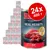 Консервы Rocco Real Hearts Beef, 24 банки по 400 г. На упаковке: изображение мяса, надпись 'with whole chicken hearts', 'Beef', 'Rind', 'Boeuf', вес 400 г.