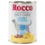 Boîte Rocco Diet Care Weight Control, Chicken with potato, Poulet à la pomme de terre. Illustration d’un chien, balance et morceaux de poulet et pommes de terre visibles sur l’étiquette.