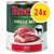 Rocco Single Meat Beef, confezione da 24x800 g. Etichetta con carne di manzo e scritta 'Beef Rind Boeuf'. Simbolo mucca visibile sulla lattina. Rocco Single Meat Beef, confezione da 24x800 g. Etichetta con carne di manzo e scritta 'Beef Rind Boeuf'. Simbolo mucca visibile sulla lattina.