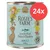 Lata de comida para perros Rosie’s Farm Seaside Feast Fish & Chicken, Adult, 800 g. Paquete de 24 unidades. Texto visible: Grain Free Recipe.
