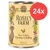 Lata de comida para perros adultos Rosie's Farm, Slow-cooked Chicken & Turkey, receta sin cereales, pack de 24 unidades. Texto visible en inglés.